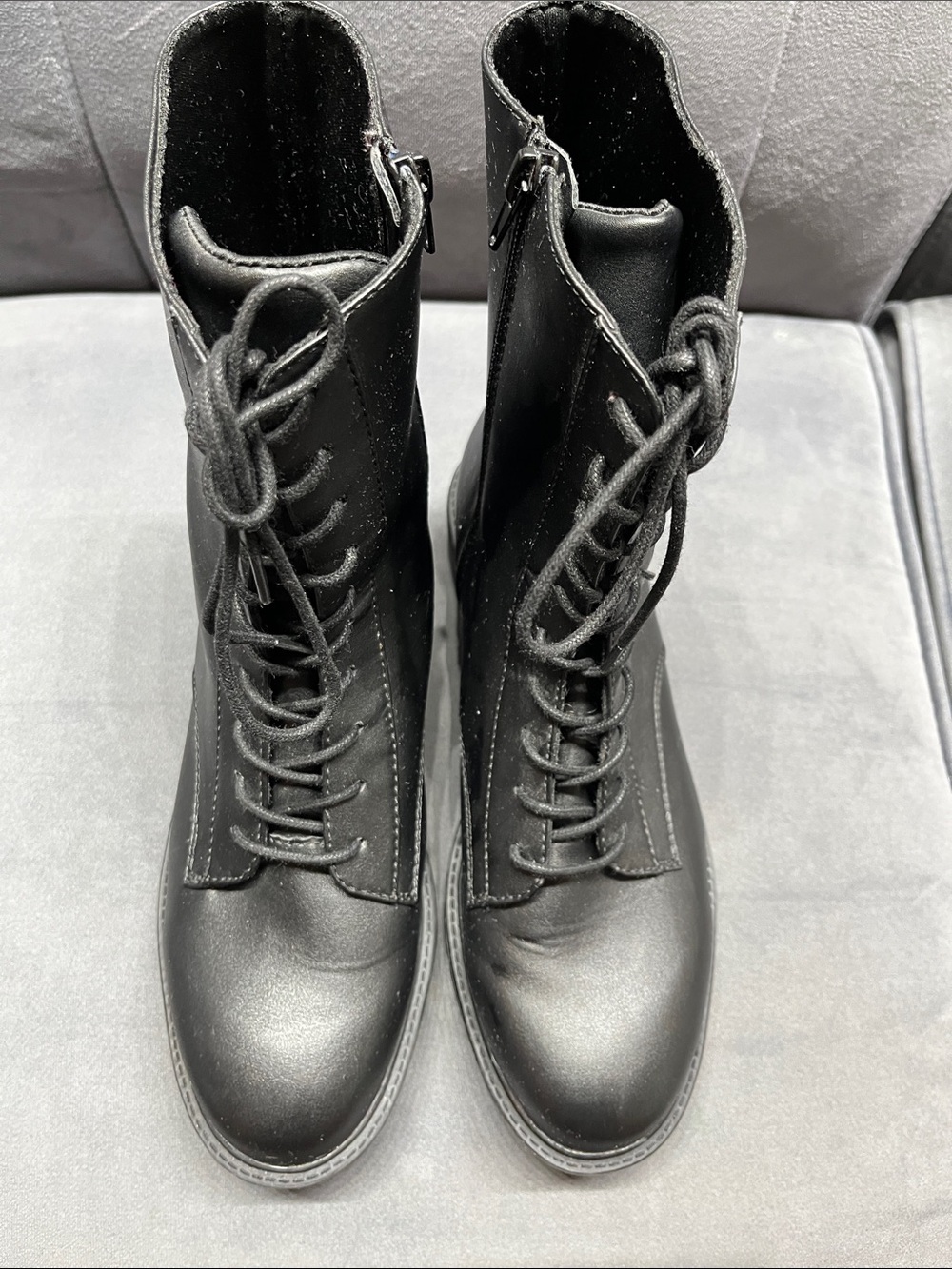 LOFT Black Lace-Up Combat Boots